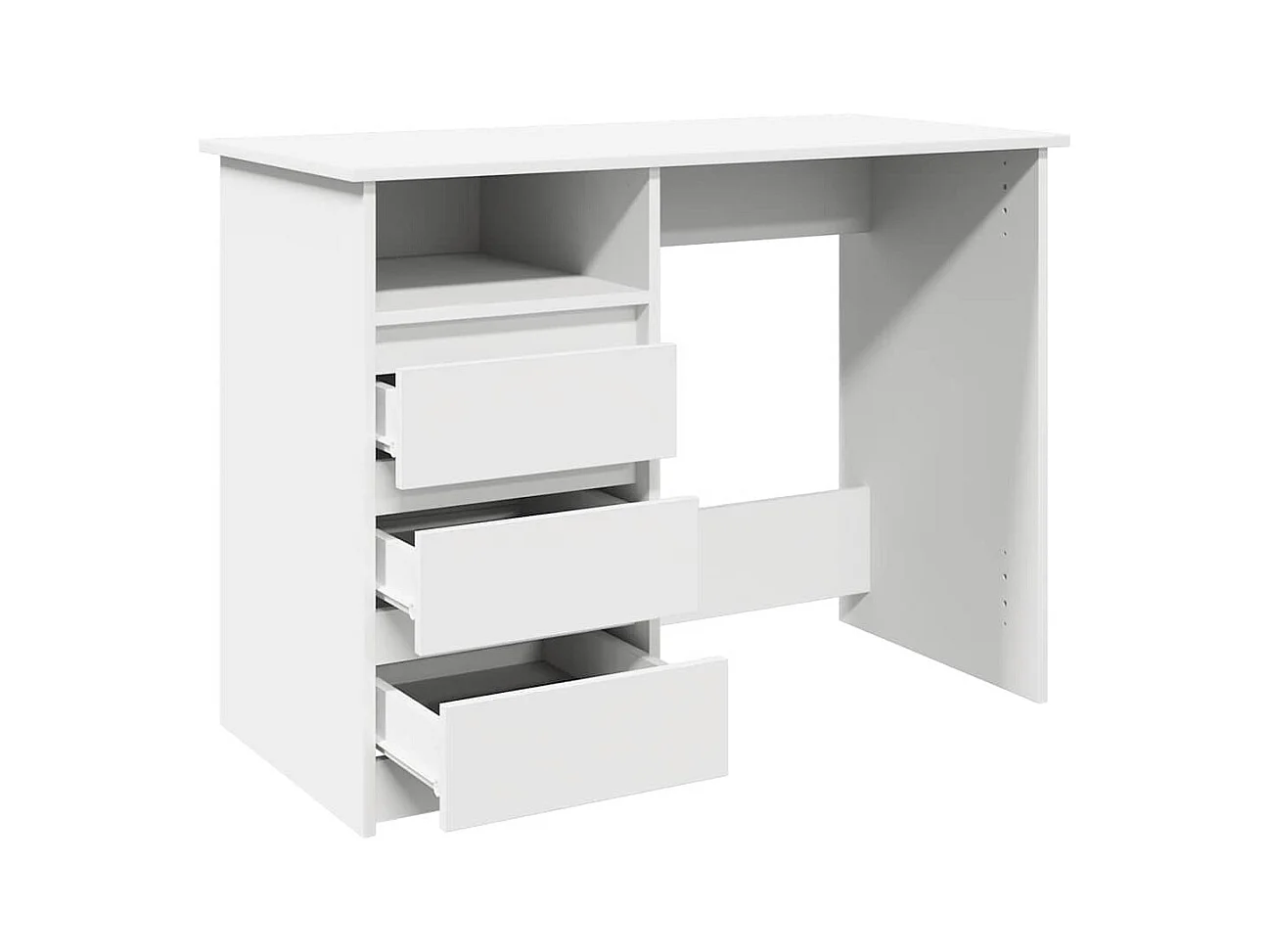 Bureau blanc 102x50x75 cm bois d'ingénierie