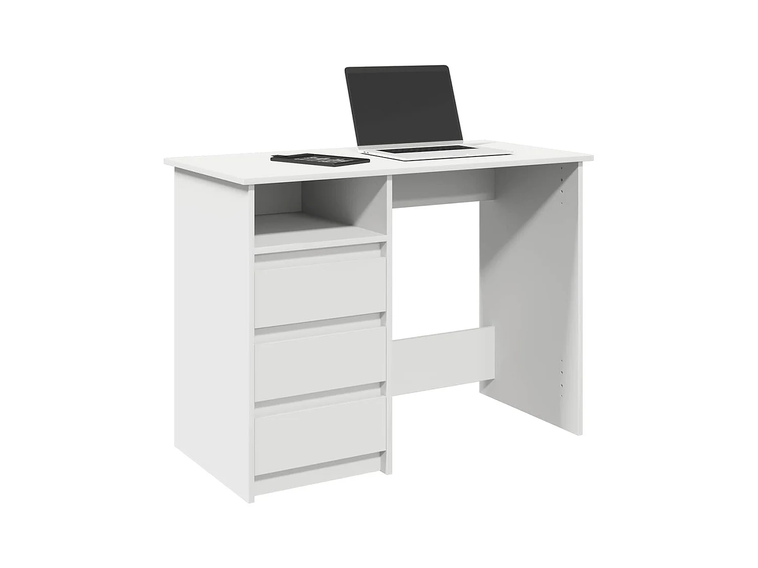 Escritorio de madera de ingeniería blanco 102x50x75 cm