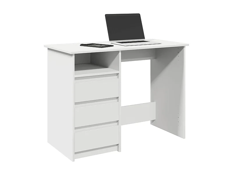 Bureau blanc 102x50x75 cm bois d'ingénierie