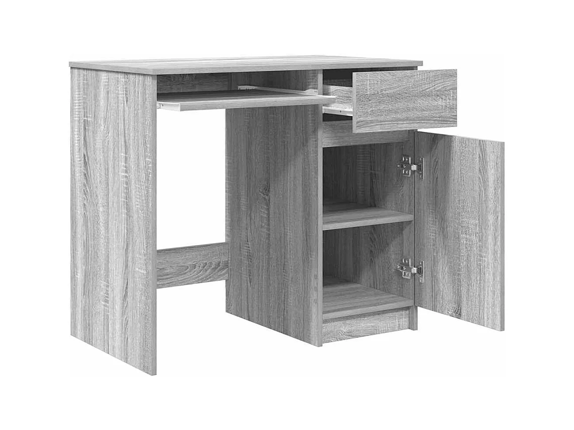 Bureau sonoma gris 86x49x76 cm bois d'ingénierie