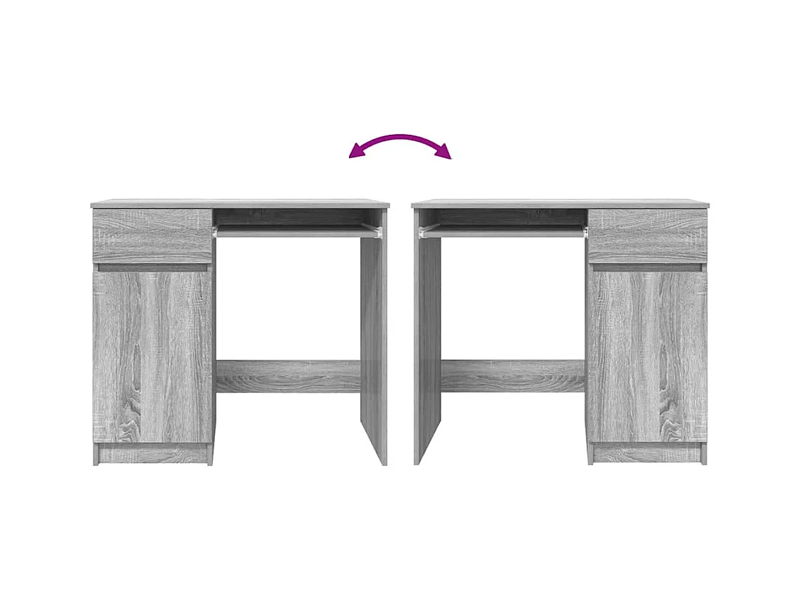 Bureau sonoma gris 86x49x76 cm bois d'ingénierie