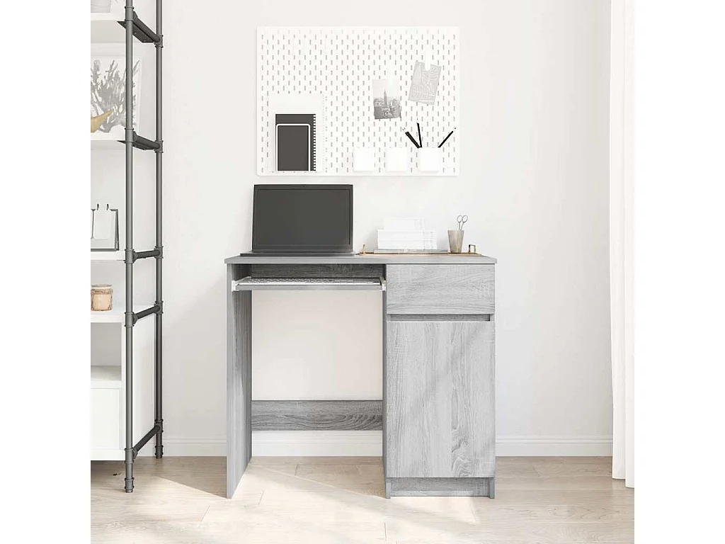 Bureau sonoma gris 86x49x76 cm bois d'ingénierie
