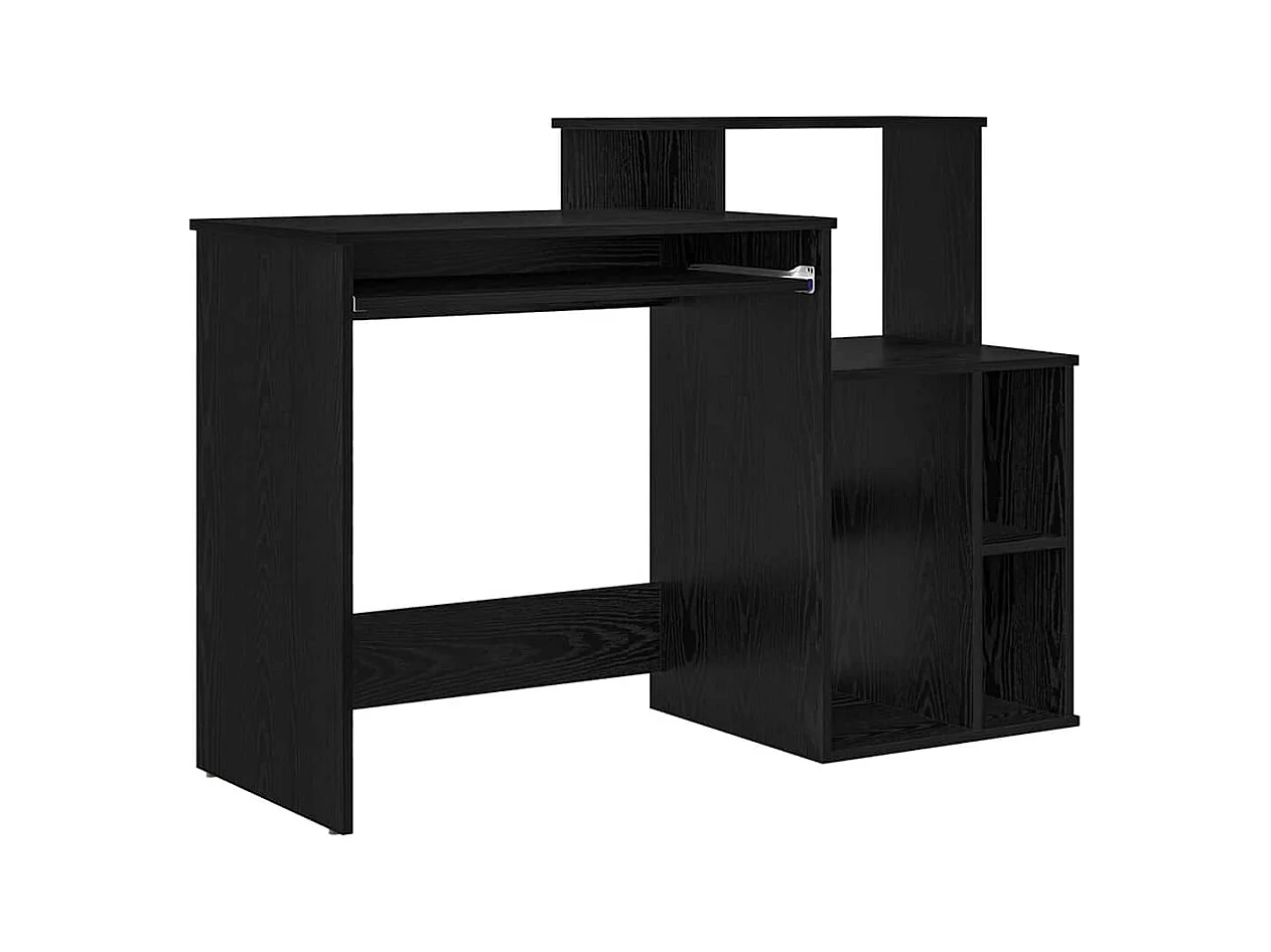 Bureau avec Rangement Chêne noir 120.5 x 44 x 88.5 cm