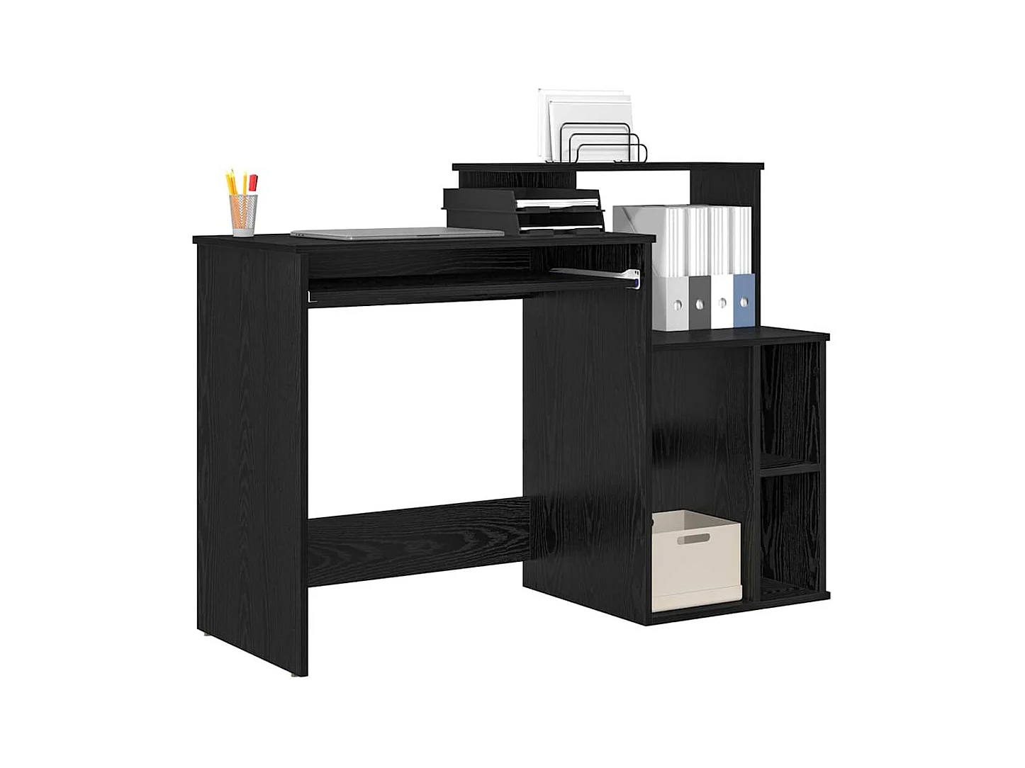Bureau avec Rangement Chêne noir 120.5 x 44 x 88.5 cm