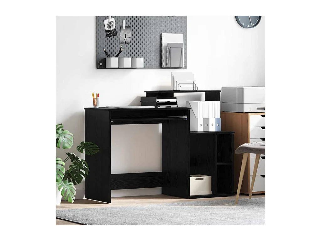 Escritorio con Almacenamiento Roble Negro 120.5 x 44 x 88.5 cm