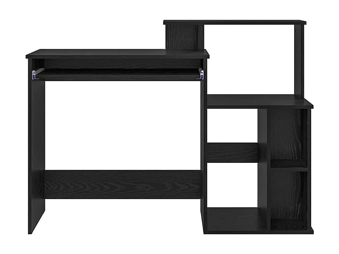 Bureau avec Rangement Chêne noir 120.5 x 44 x 88.5 cm