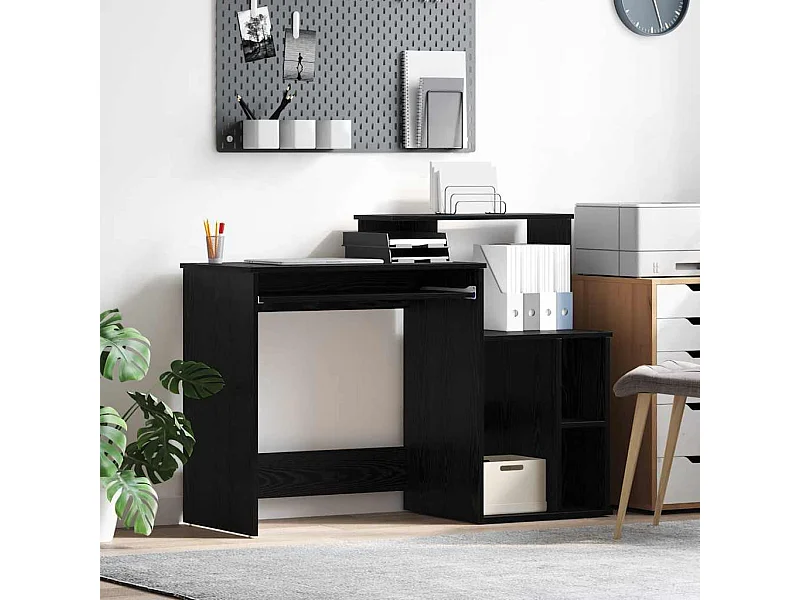 Bureau avec Rangement Chêne noir 120.5 x 44 x 88.5 cm