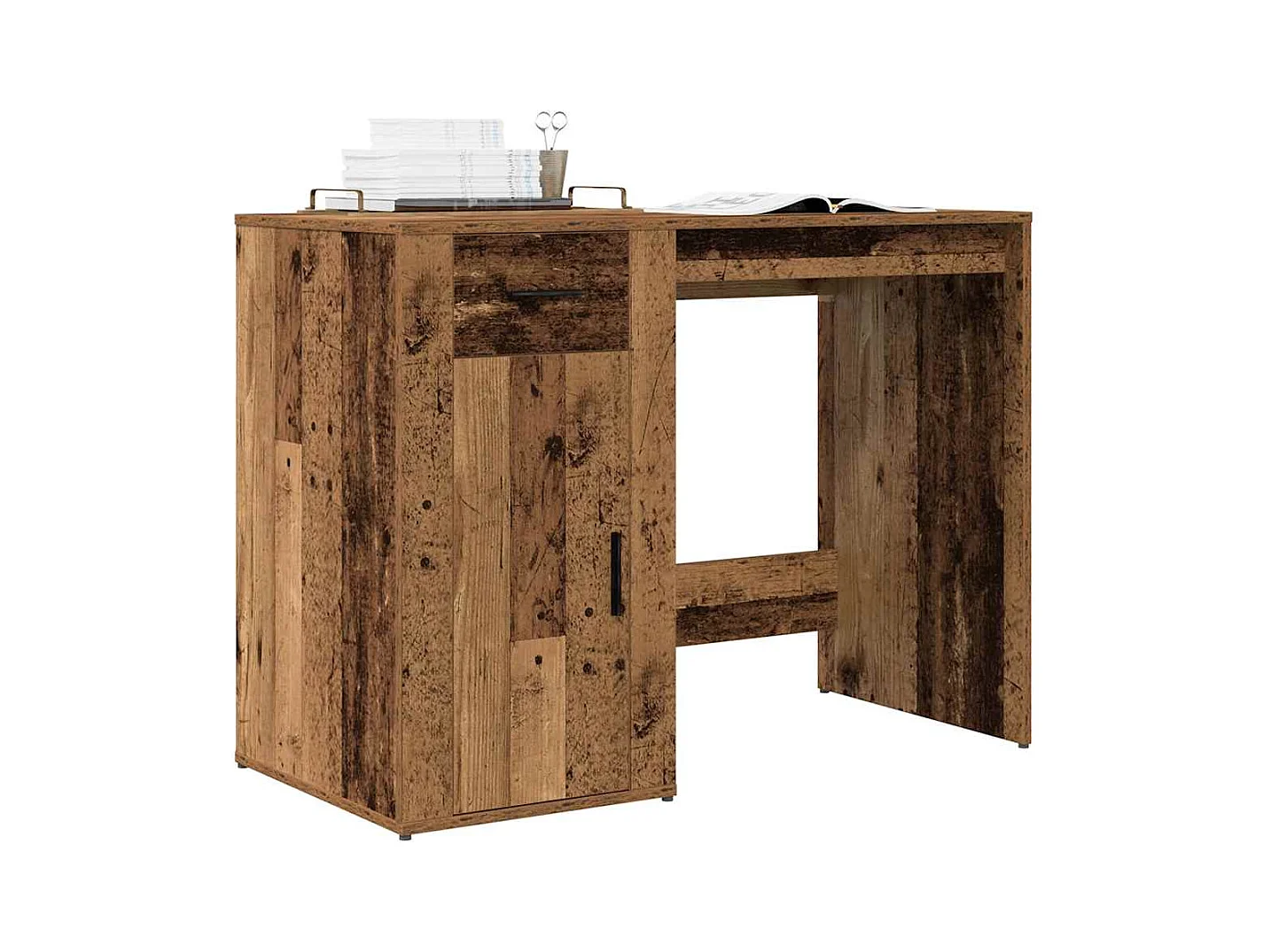 Bureau vieux bois 100x49x75 cm bois d'ingénierie