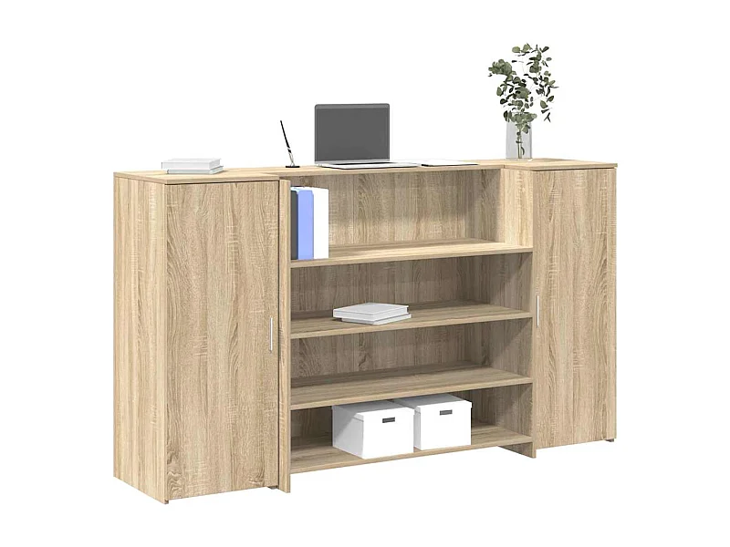 Bureau réception chêne sonoma 180x50x103,5 cm bois d'ingénierie