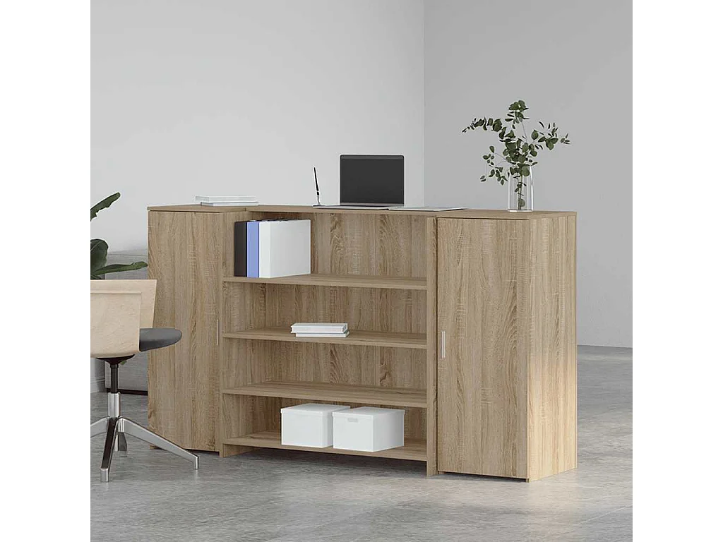 Bureau réception chêne sonoma 180x50x103,5 cm bois d'ingénierie