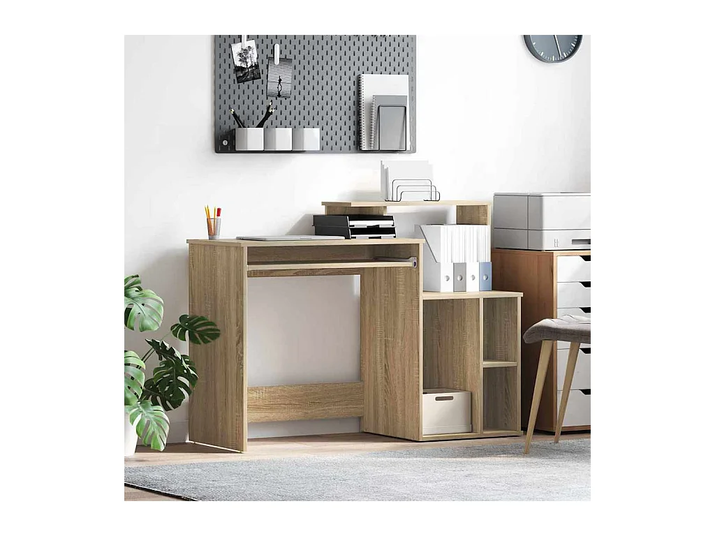 Bureau avec Rangement Chêne sonoma 120.5 x 44 x 88.5 cm