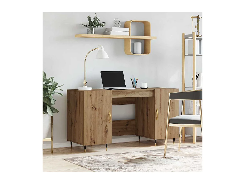 Bureau chêne artisanal 140 x 50 x 75 cm Bois d'ingénierie