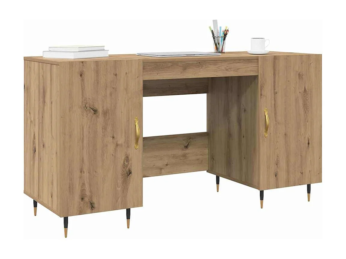 Bureau chêne artisanal 140 x 50 x 75 cm Bois d'ingénierie