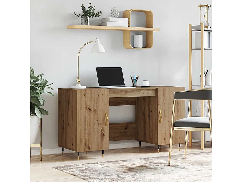 Bureau chêne artisanal 140 x 50 x 75 cm Bois d'ingénierie