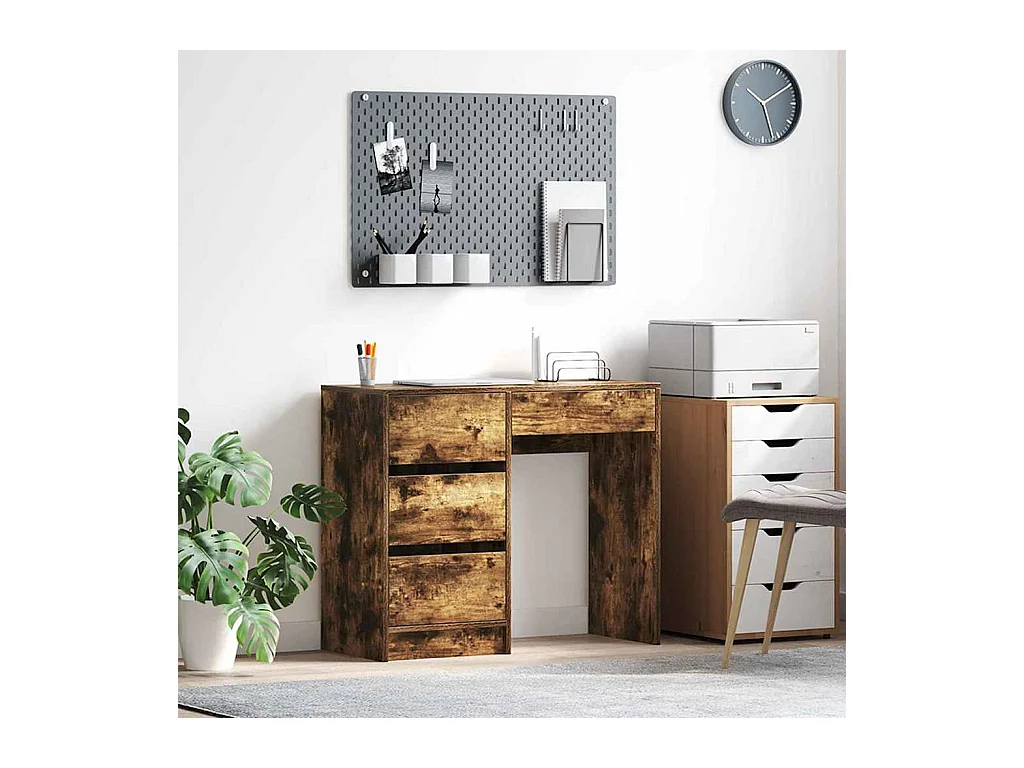 Bureau Chêne fumé 90 x 37,5 x 75 cm Bois d'ingénierie