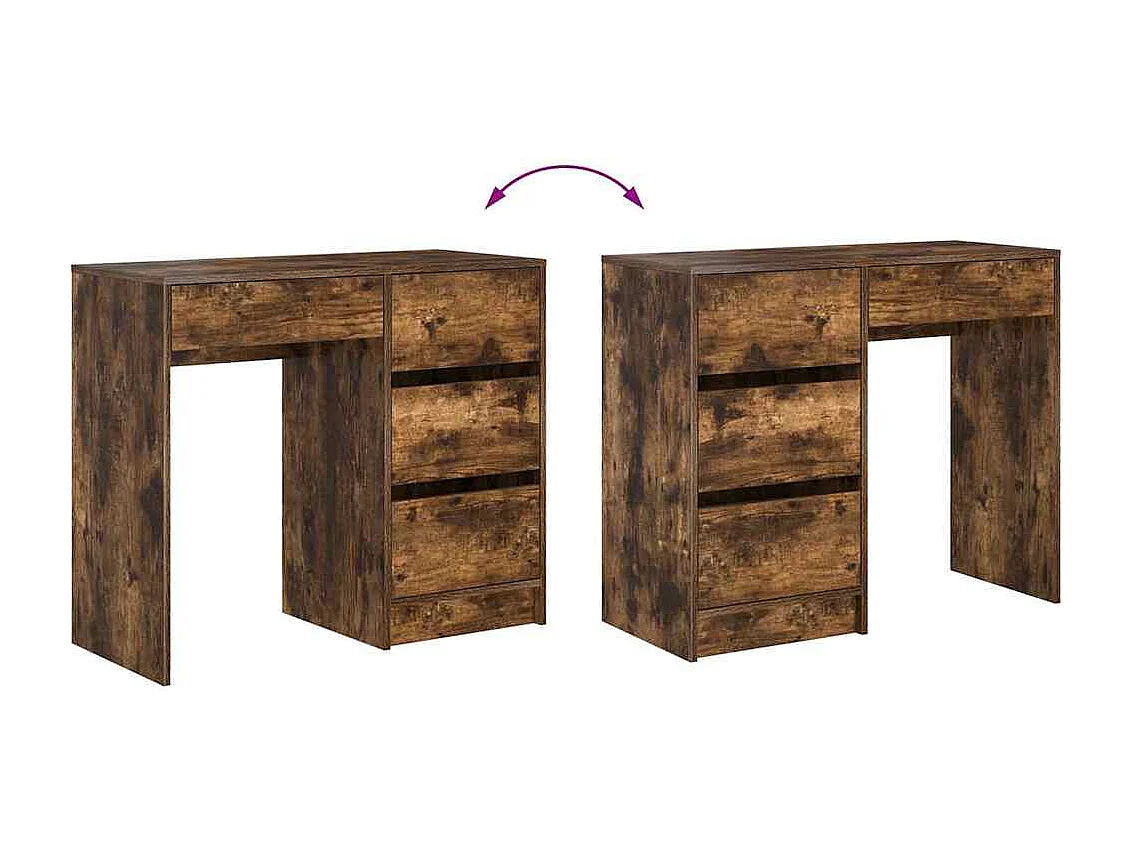 Bureau Chêne fumé 90 x 37,5 x 75 cm Bois d'ingénierie