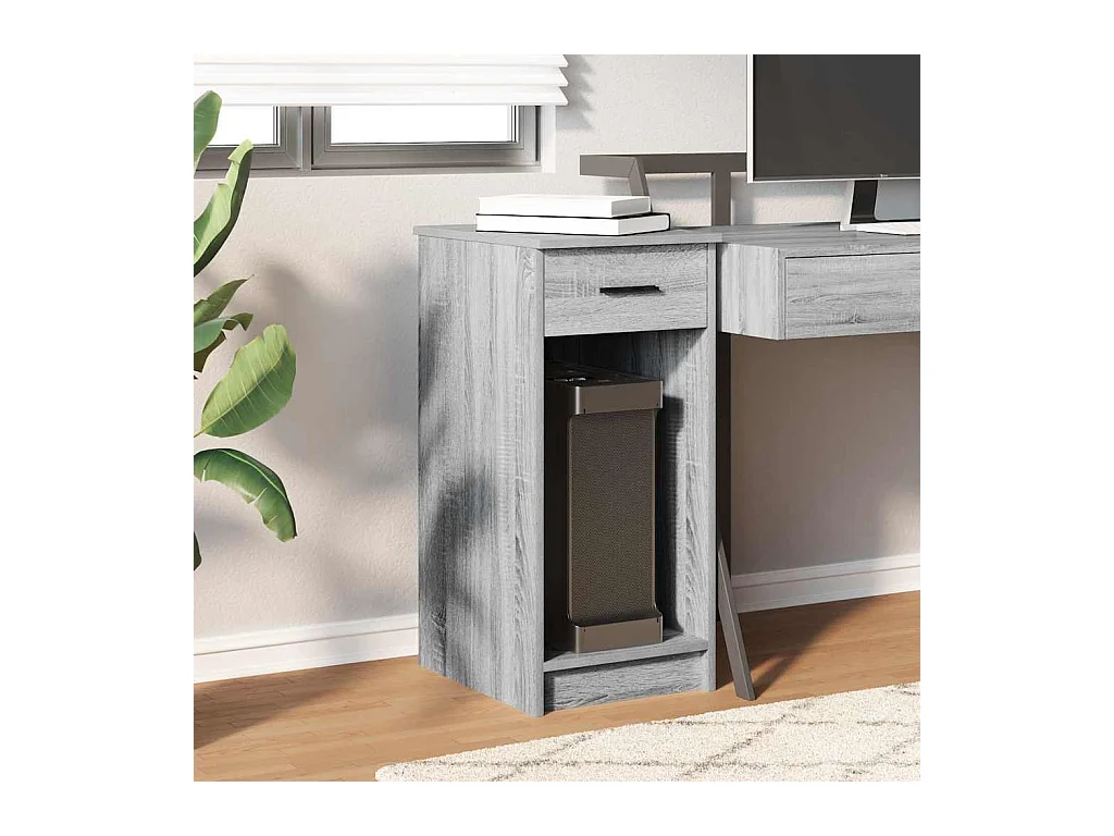 Support de tour d'ordinateur et tiroir sonoma gris 35x45x77 cm
