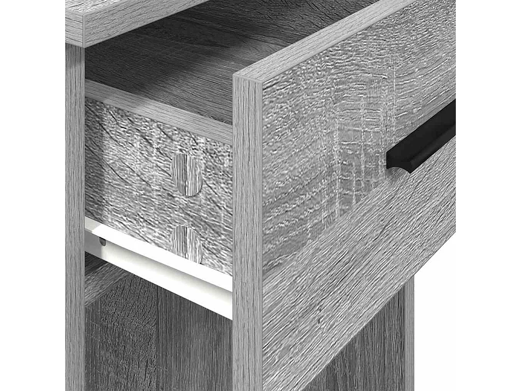 Support de tour d'ordinateur et tiroir sonoma gris 35x45x77 cm