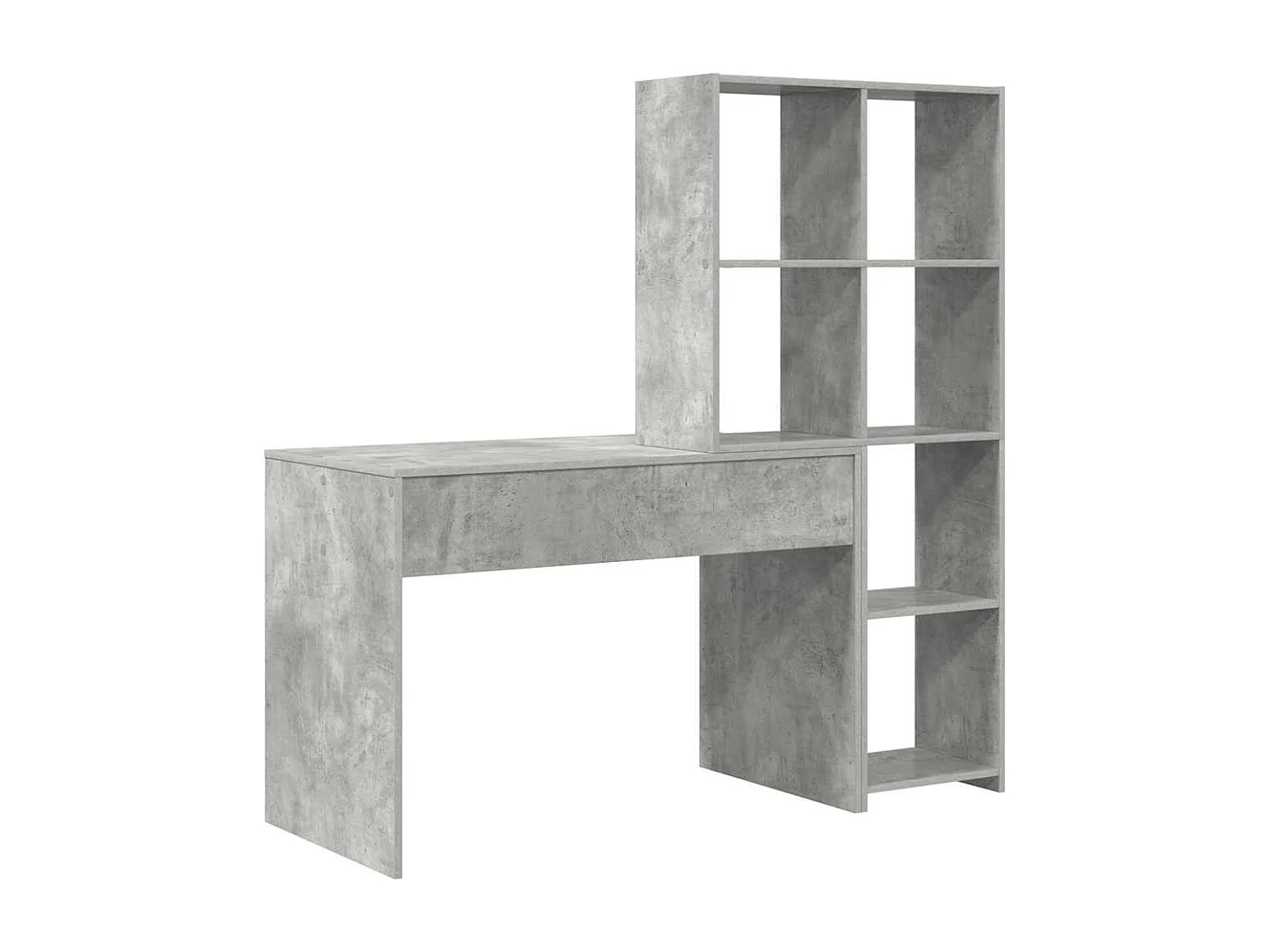 Bureau Gris béton 138.5 x 55 x 143 cm Bois d'ingénierie