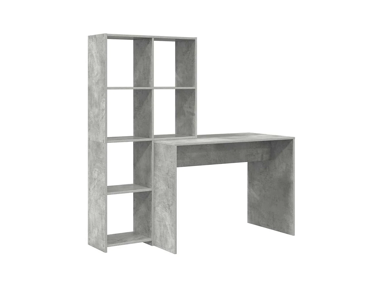 Bureau Gris béton 138.5 x 55 x 143 cm Bois d'ingénierie