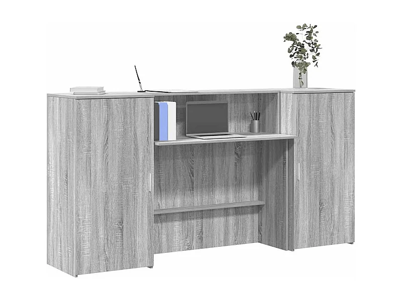 Balcão recepção 200x50x103,5 cm madeira cinzento sonoma
