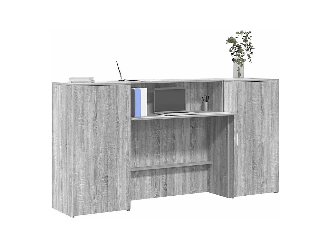 Bureau de réception sonoma gris 200x50x103,5 cm bois ingénierie