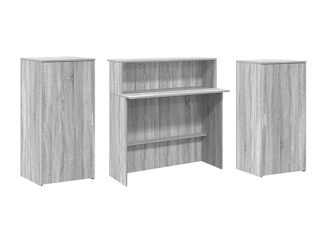 Bureau de réception sonoma gris 200x50x103,5 cm bois ingénierie
