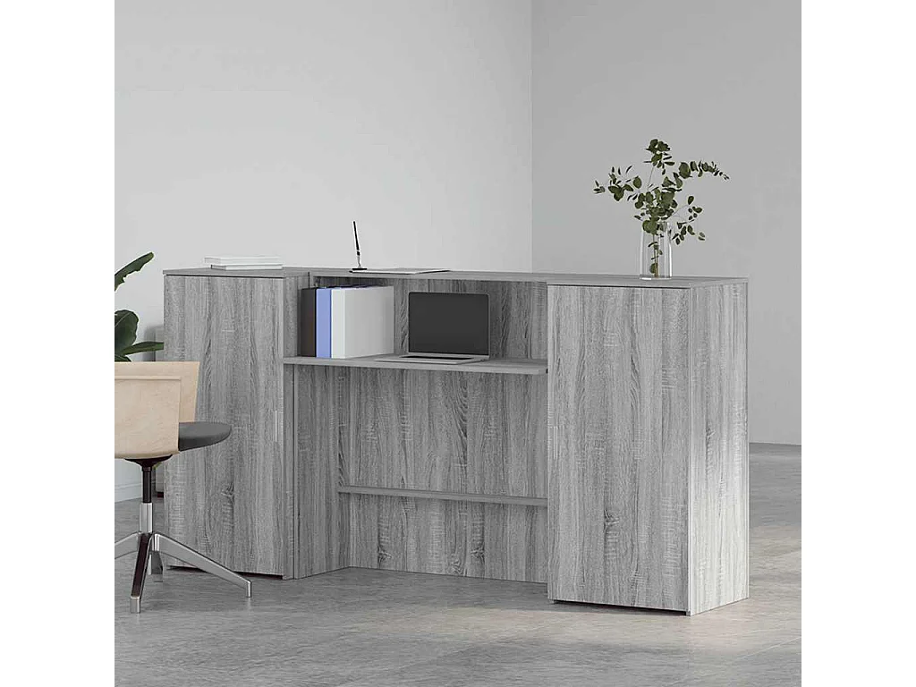 Bureau de réception sonoma gris 200x50x103,5 cm bois ingénierie
