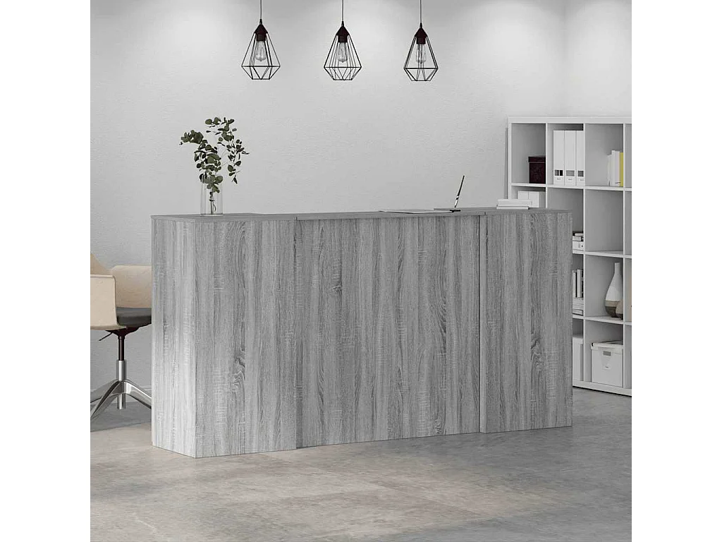 Bureau de réception sonoma gris 200x50x103,5 cm bois ingénierie