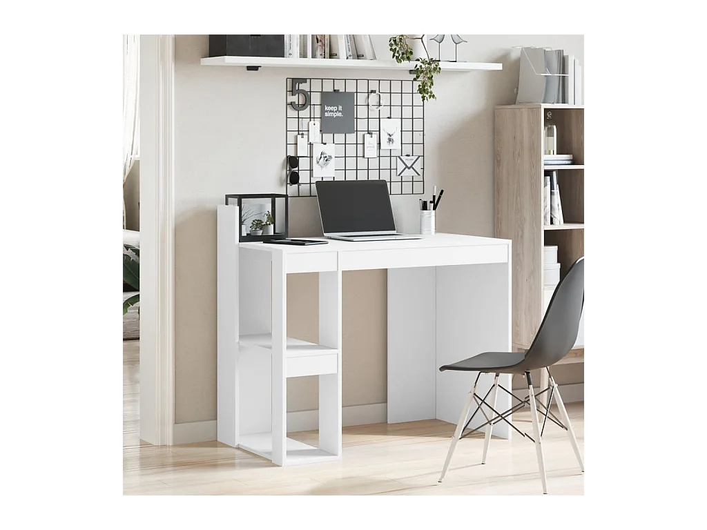 Bureau blanc 103,5x56,5x94 cm bois d'ingénierie
