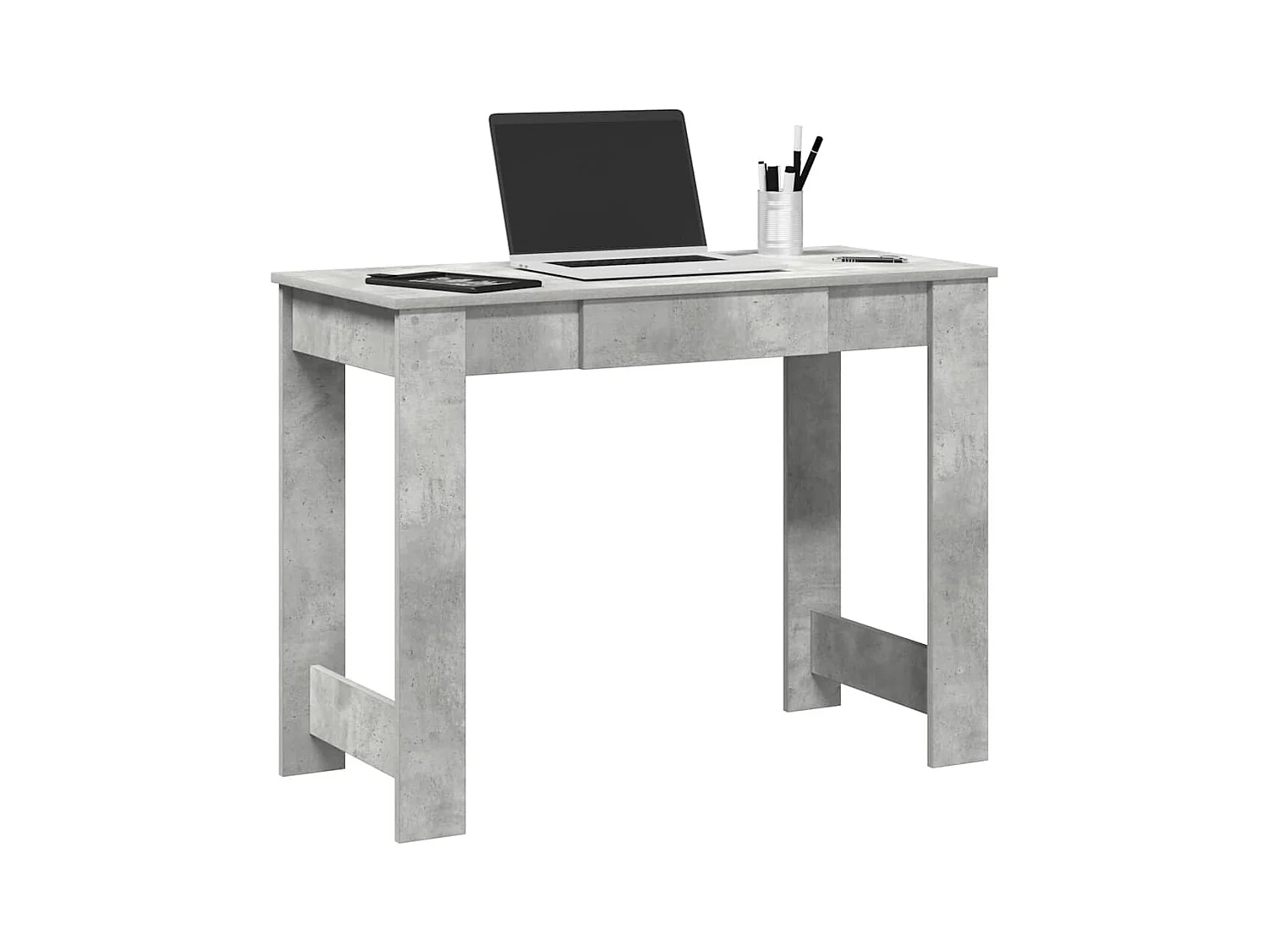 Bureau gris béton 100x45x75 cm bois d'ingénierie