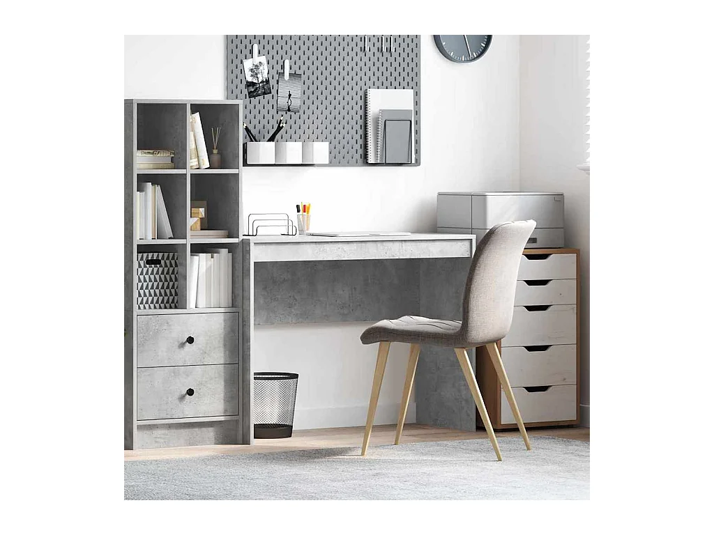 Bureau Gris béton 100 x 40 x 76 cm Bois d'ingénierie