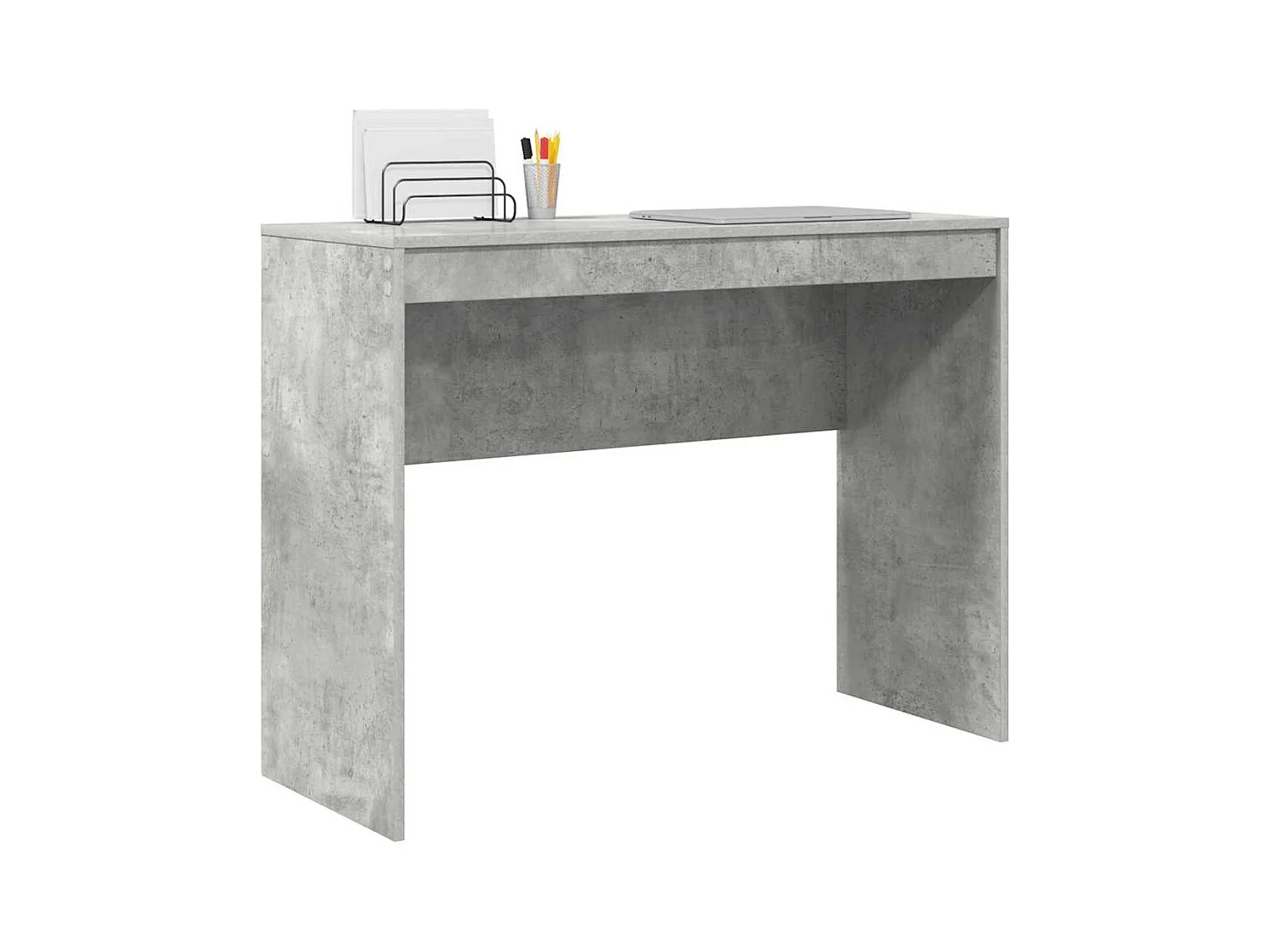 Bureau Gris béton 100 x 40 x 76 cm Bois d'ingénierie
