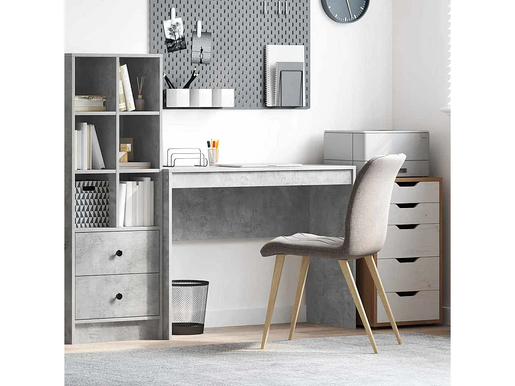 Bureau Gris béton 100 x 40 x 76 cm Bois d'ingénierie