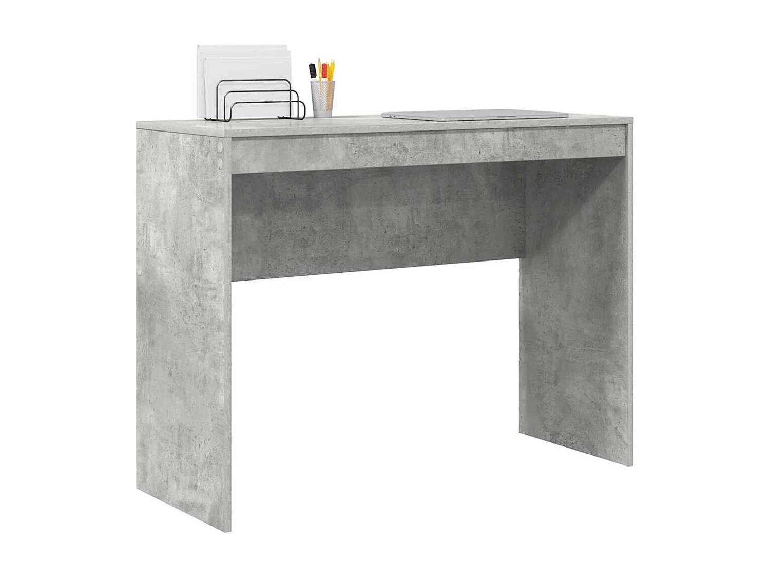 Bureau Gris béton 100 x 40 x 76 cm Bois d'ingénierie