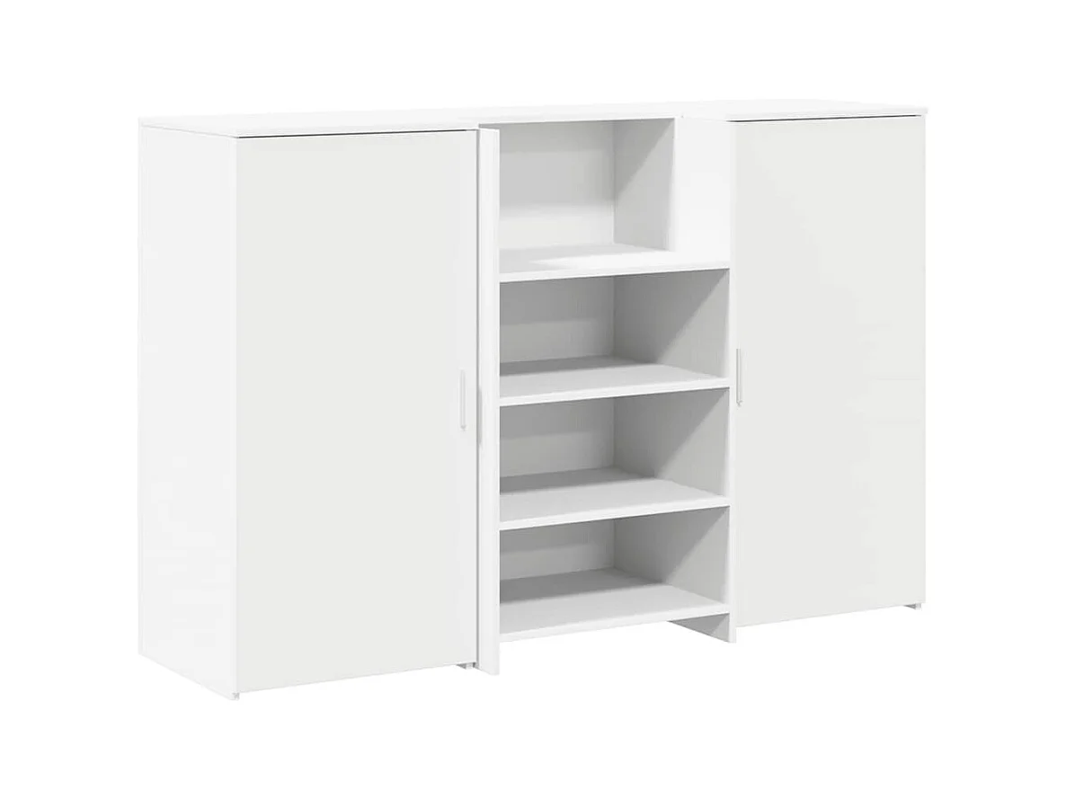 Bureau de réception blanc 155x50x103,5 cm bois d'ingénierie