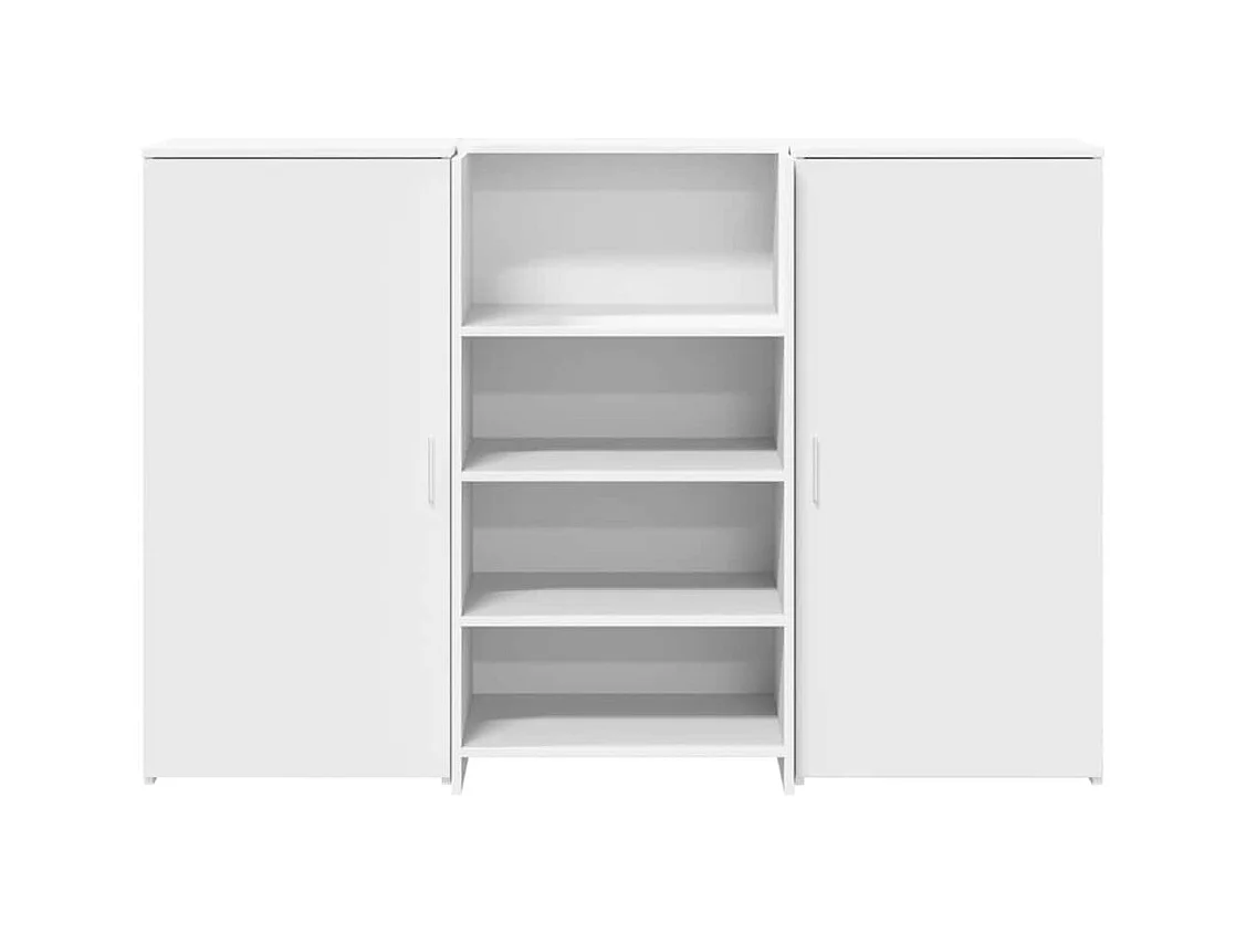 Bureau de réception blanc 155x50x103,5 cm bois d'ingénierie