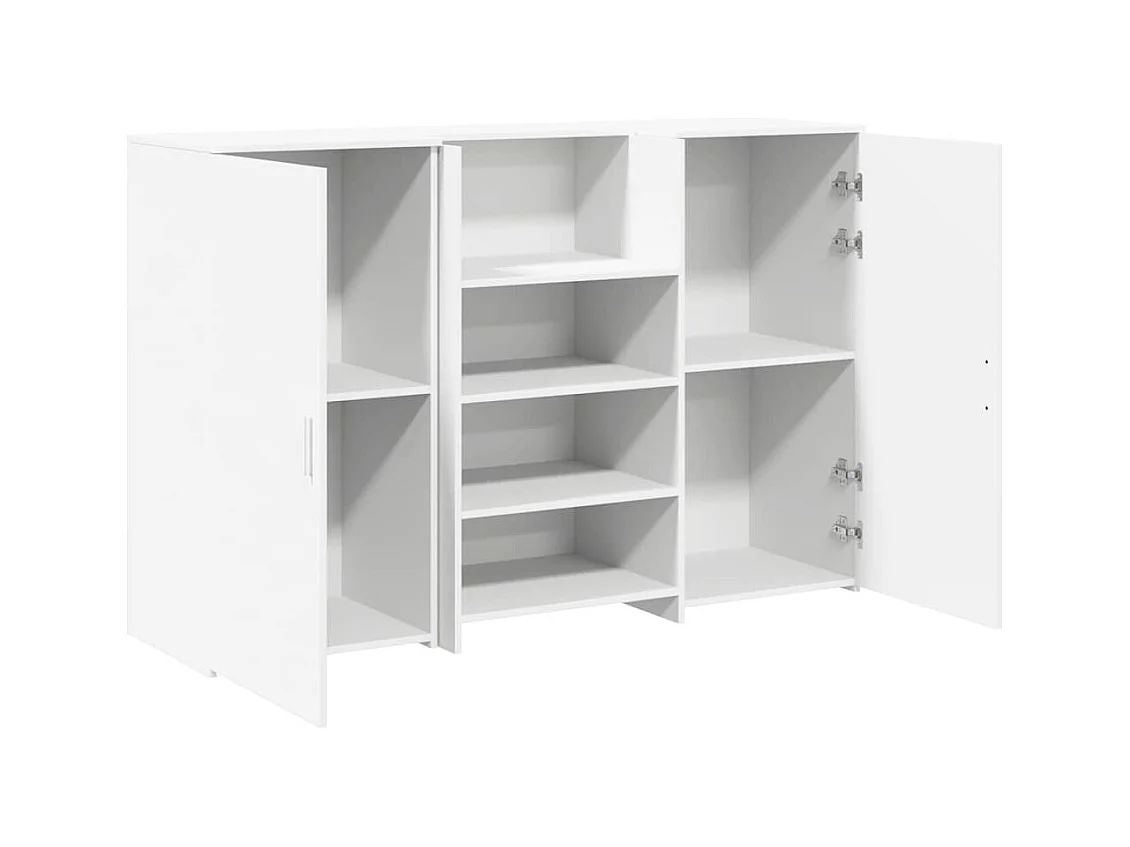 Bureau de réception blanc 155x50x103,5 cm bois d'ingénierie