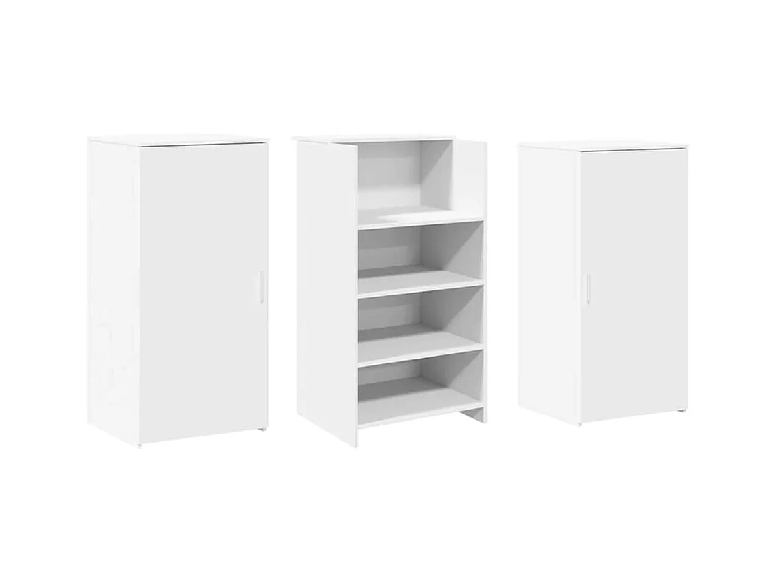 Bureau de réception blanc 155x50x103,5 cm bois d'ingénierie