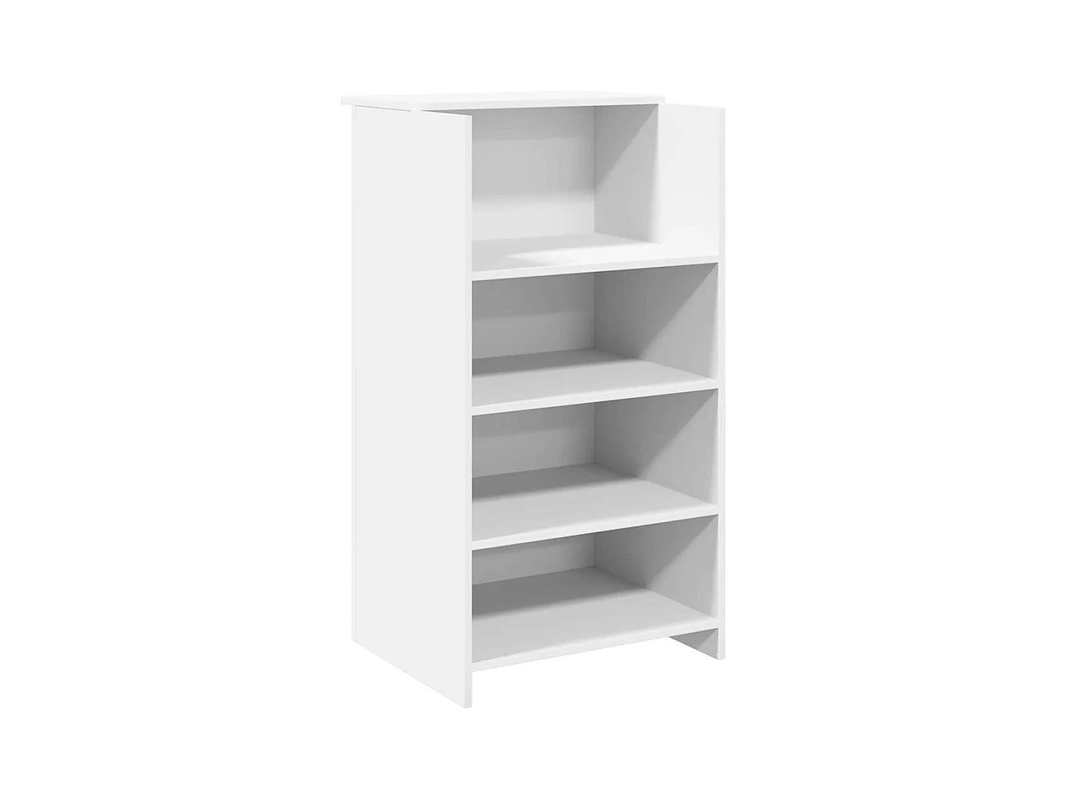 Bureau de réception blanc 155x50x103,5 cm bois d'ingénierie