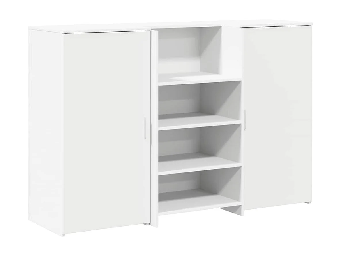 Bureau de réception blanc 155x50x103,5 cm bois d'ingénierie