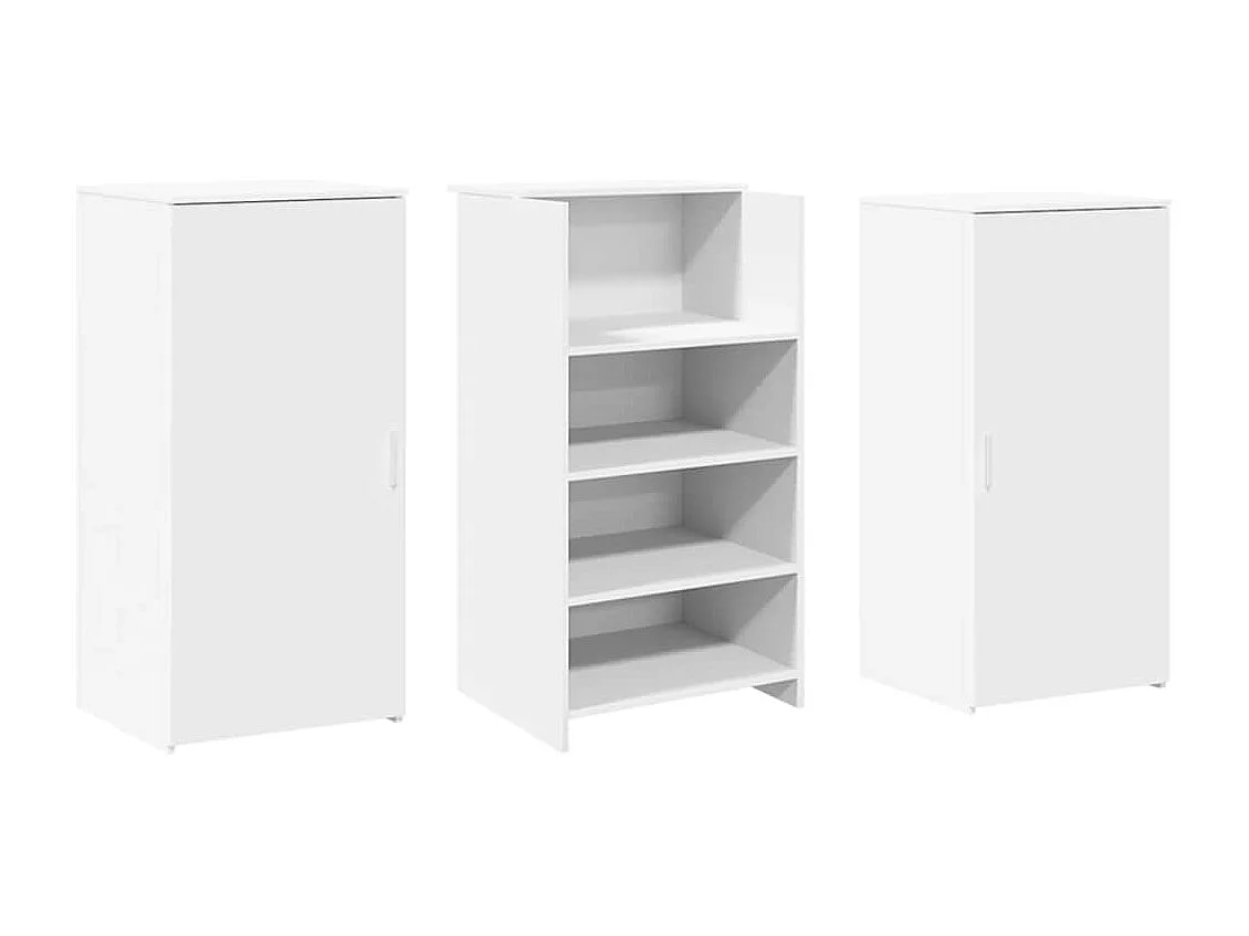 Bureau de réception blanc 155x50x103,5 cm bois d'ingénierie