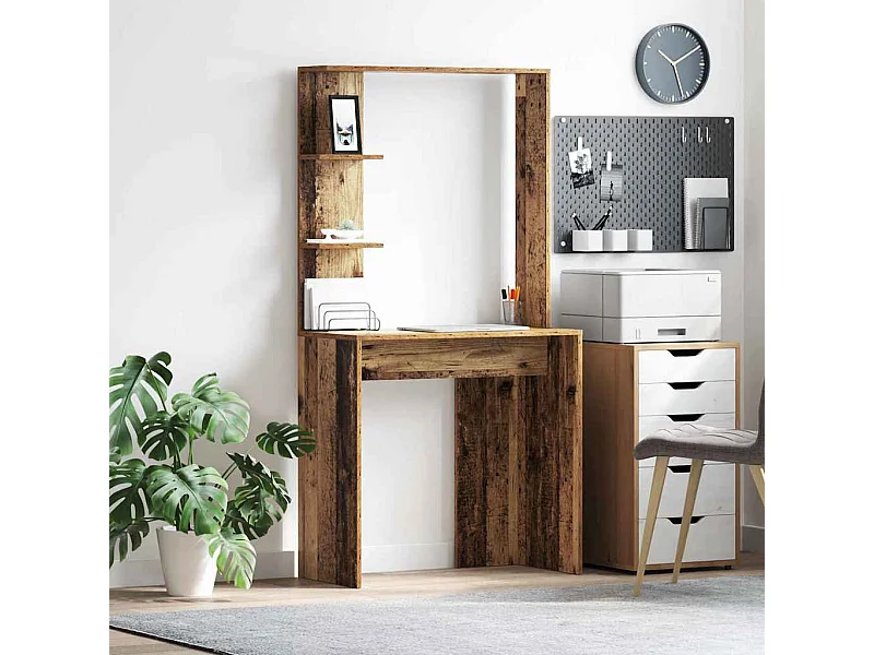 Bureau met plank Oud hout 78.5 x 37 x 154.5 cm Bewerkt hout