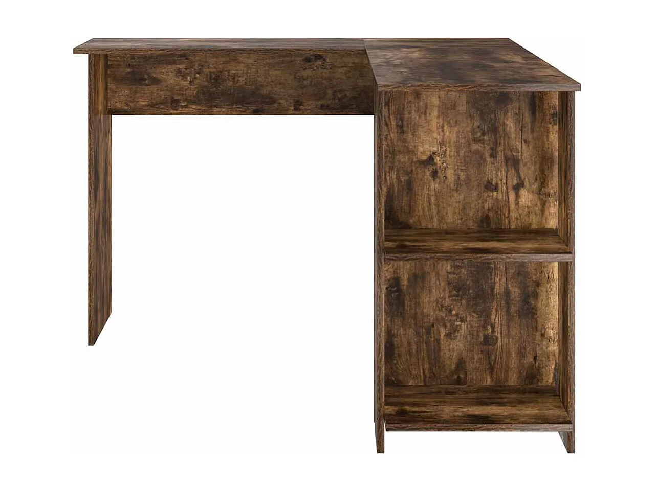 Bureau d'angle avec rangement Chêne fumé 140 x 113.5 x 75 cm