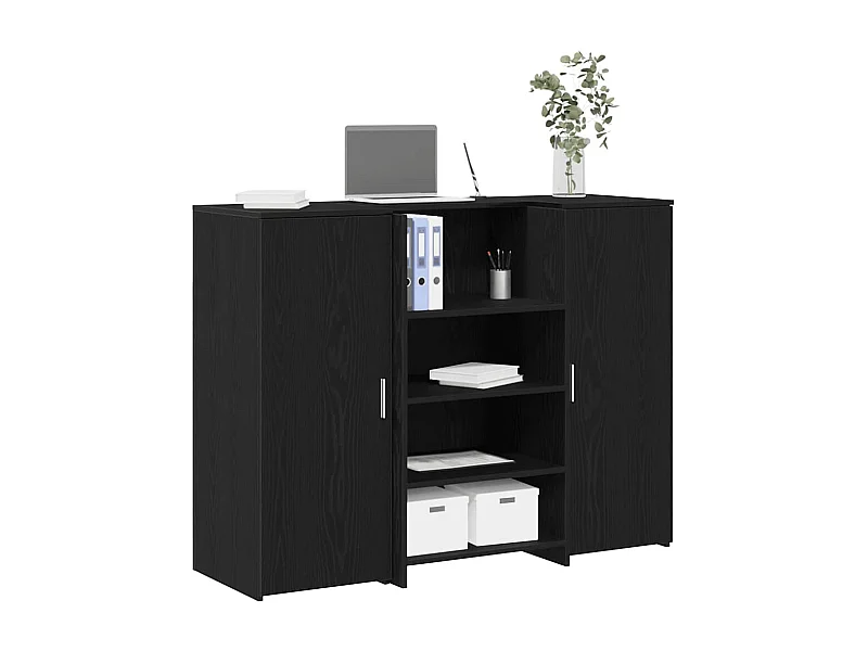 Bureau de réception chêne noir 135x50x103,5cm bois d'ingénierie