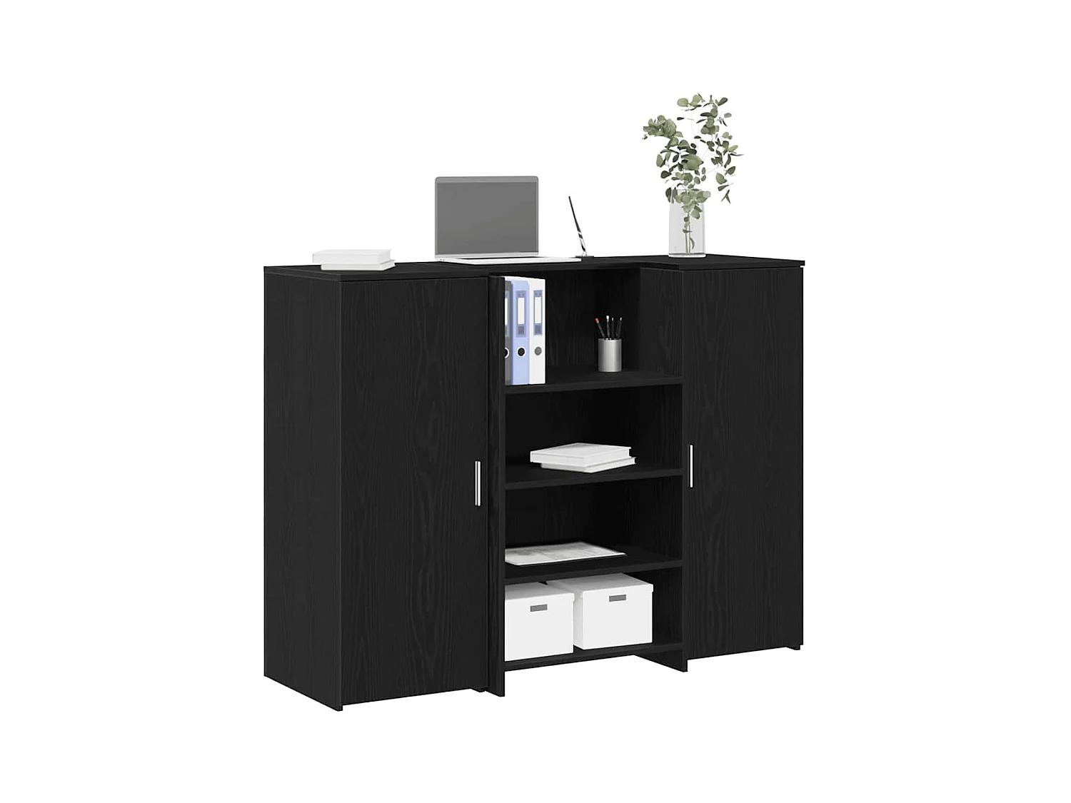 Mostrador de recepción roble negro 135x50x103,5 cm