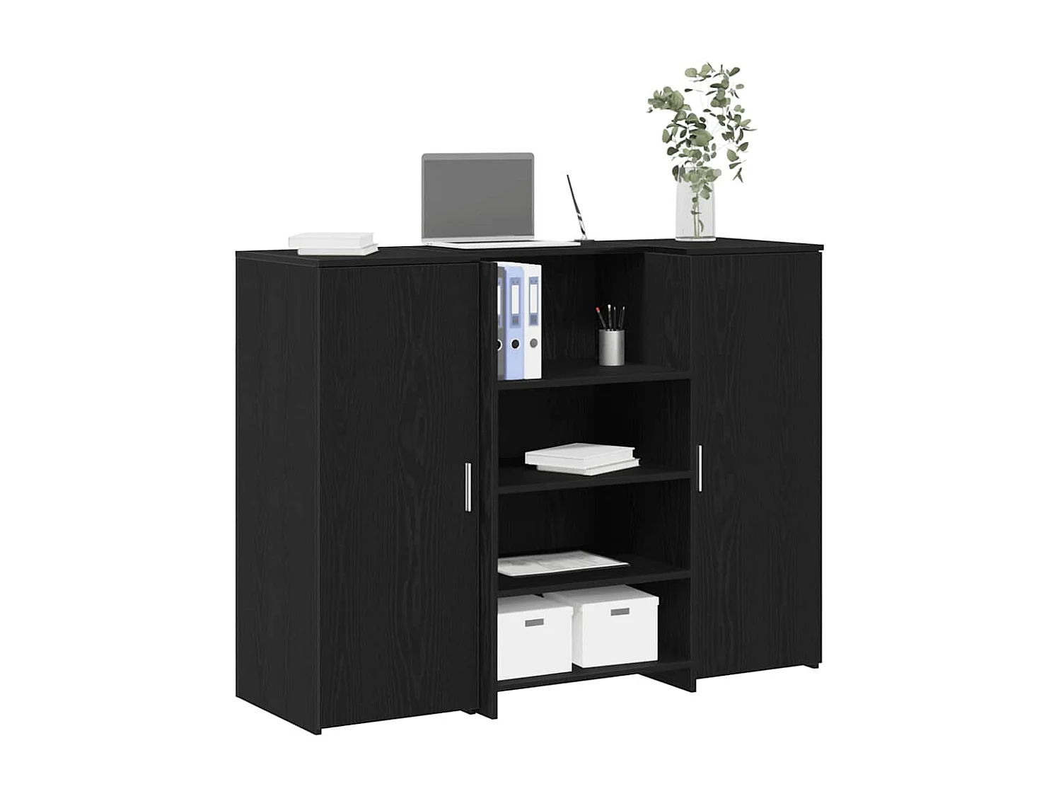 Mostrador de recepción roble negro 135x50x103,5 cm