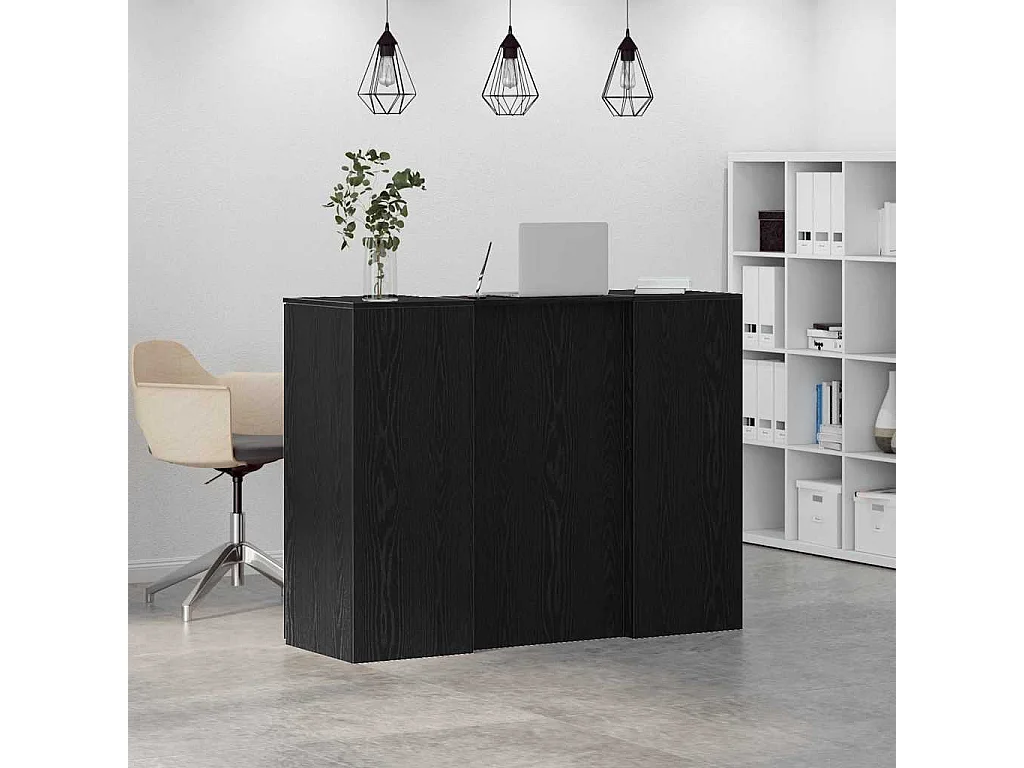 Mostrador de recepción roble negro 135x50x103,5 cm