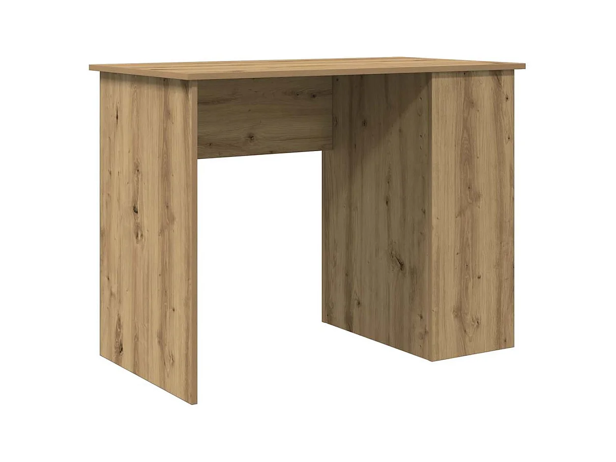 Bureau chêne artisanal 100x55x75 cm bois d'ingénierie