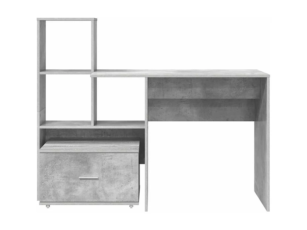 Bureau Gris béton 131,5 x 50 x 106,5 cm Bois d'ingénierie